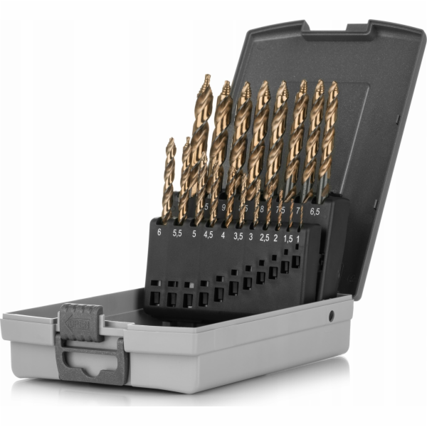 SMART365 sada vrtáků hss co step-tec vrtáků 19ks 1-10x0,5mm