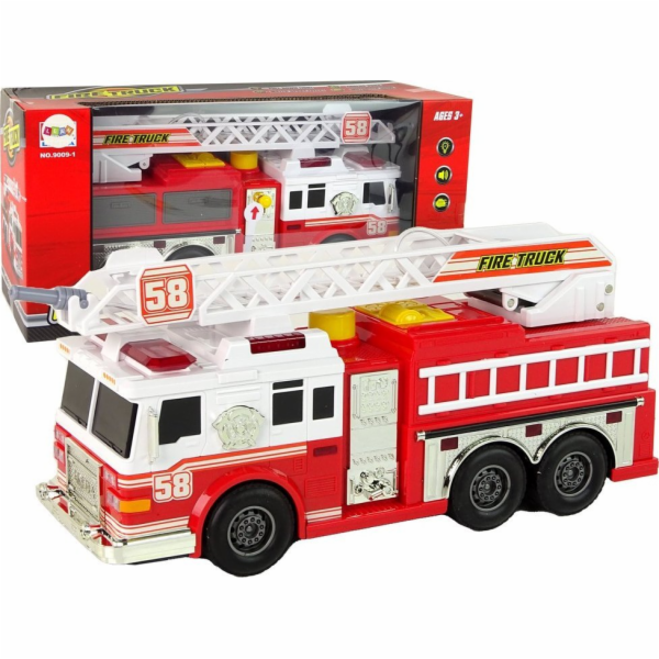 LeanToys Hasičský vůz Hasičský sbor Zvuky Svítí červeně