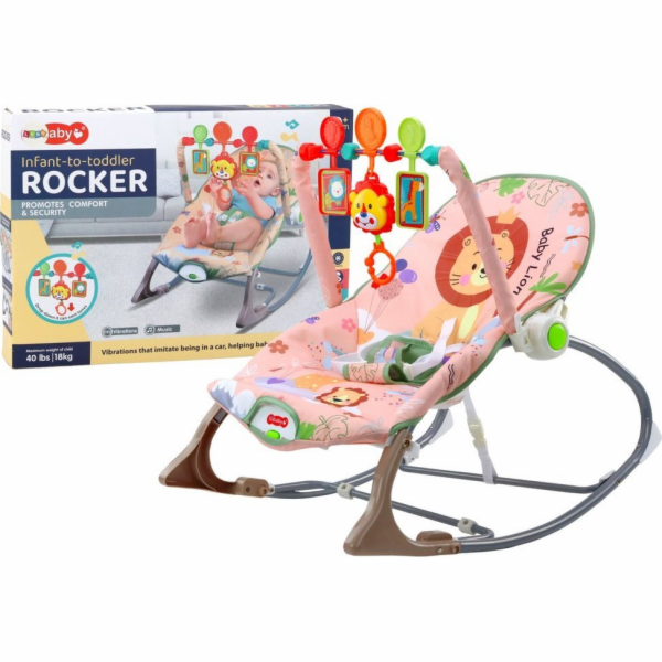 LeanToys Houpací křeslo Baby Bouncer Vibration Sound Rock...