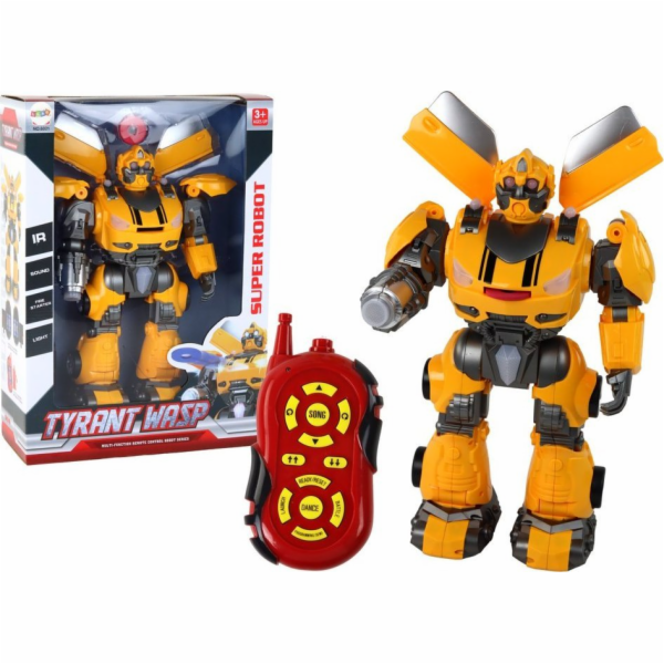 Velký dálkově ovládaný R/C robot LeanToys žluté zvukové s...