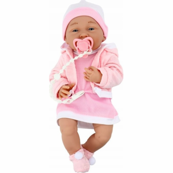 LeanToys Baby Doll s dudlíkem Šaty Čepice Růžová přikrývk...