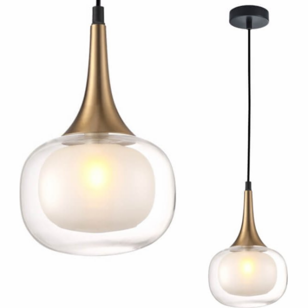 Závěsná lampa Italux Skleněná závěsná lampa Konila do pok...