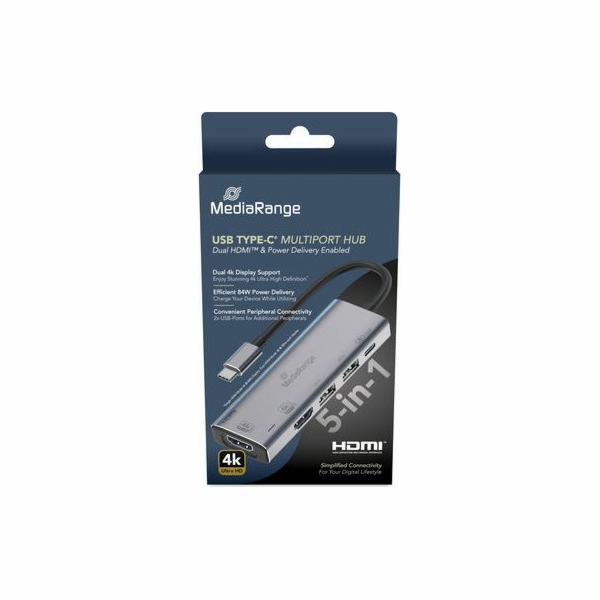 MediaRange USB HUB MediaRange HUB USB-C Multiportový adap...