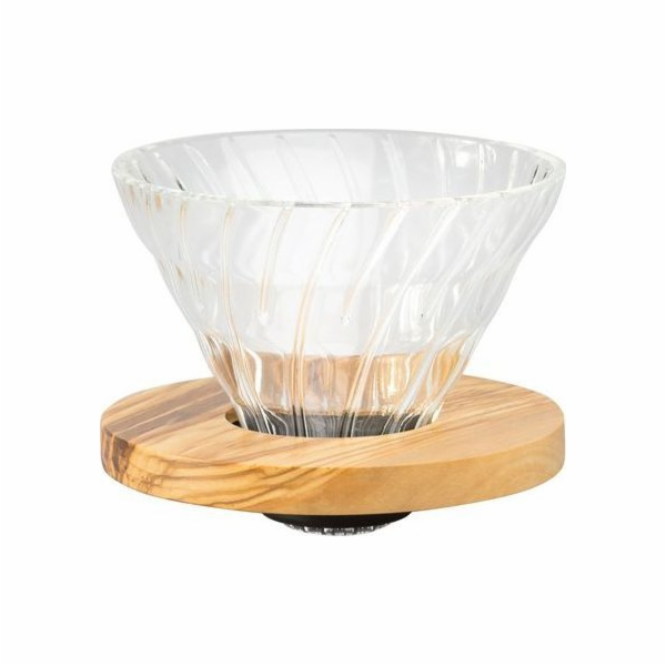 Hario Hario Glass Drip V60-01 - Olivové dřevo