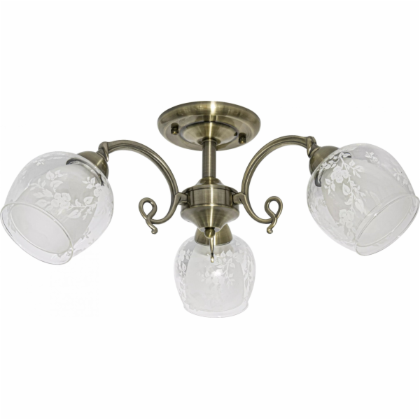 Mdeco Vintage stropní svítidlo ELM9150/3 21QG květiny mosaz