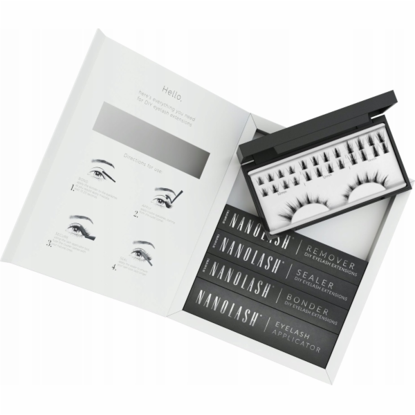 NANOLASH_SET umělé řasy 10,12,14mm Flirty 36ks. + lepidlo...