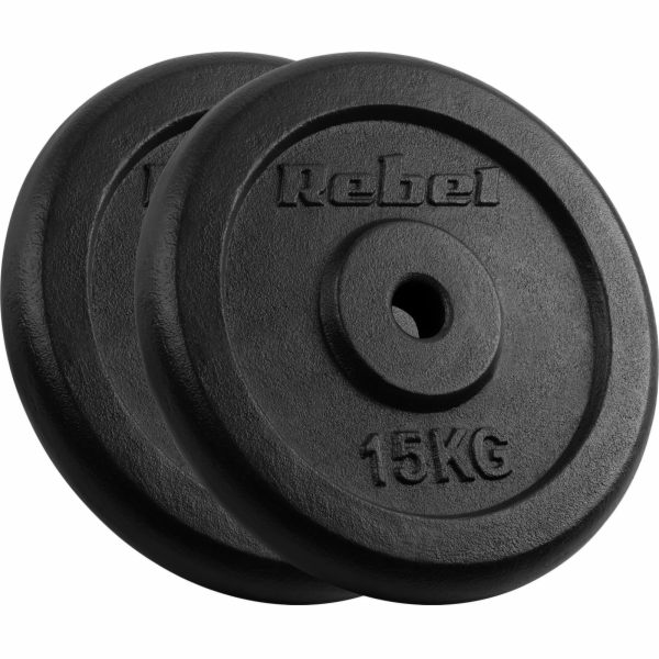 Rebel Litinová sada závaží 2x15kg, otvor 31mm, klasická d...