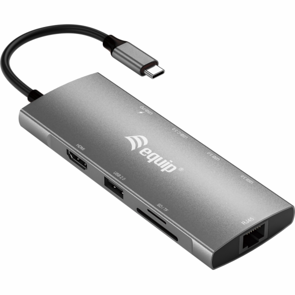 Equip Equip Dock USB adaptér USB-C->HDMI,Gigabit LAN,USB3...