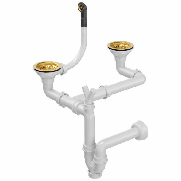 Quadron Siphon Plug odtok 3 1/2 se sifonem 2-komorový PVD...