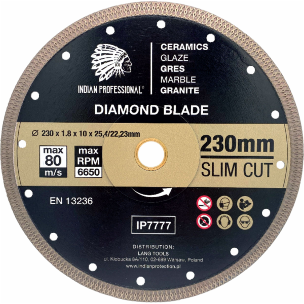 INDICKÁ PROFESIONÁLNÍ DIAMANTOVÁ ČEPEL 230mm TENKÝ STŘIH ...