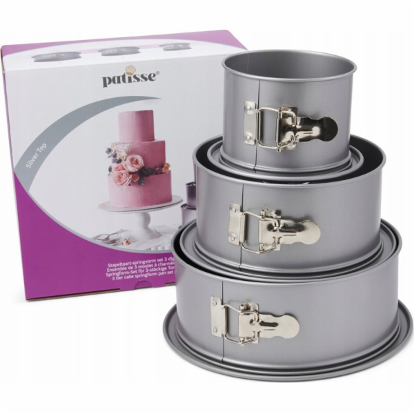 Patisse Patisse - Sada 3 vysokých dortových forem SILVER-TOP