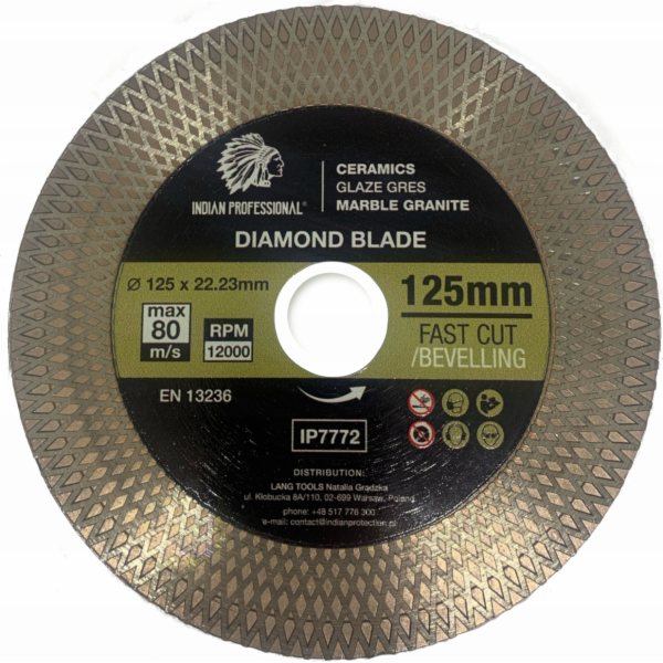 INDICKÁ PROFESIONÁLNÍ DIAMANTOVÁ ČEPEL 125 mm x 1,9 mm x ...