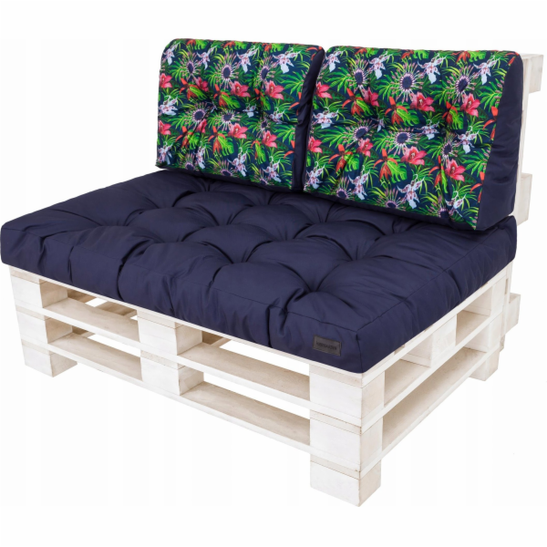 Hobbygarden LEO POLŠTÁŘE 1+2 NAVY MODRÉ S KVĚTY A LISTY