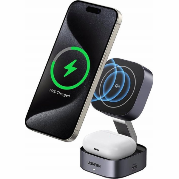 Ugreen Charger Qi 2v1 indukční nabíječka UGREEN W702 iPho...