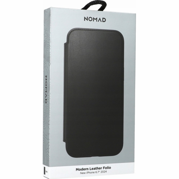 Nomad Nomad Modern Leather Folio, černá - iPhone 16 Plus