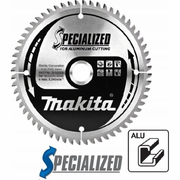 Makita MAKITA KRUHOVÁ PILA 160x20x60z SPECIALIZOVANÝ HLINÍK