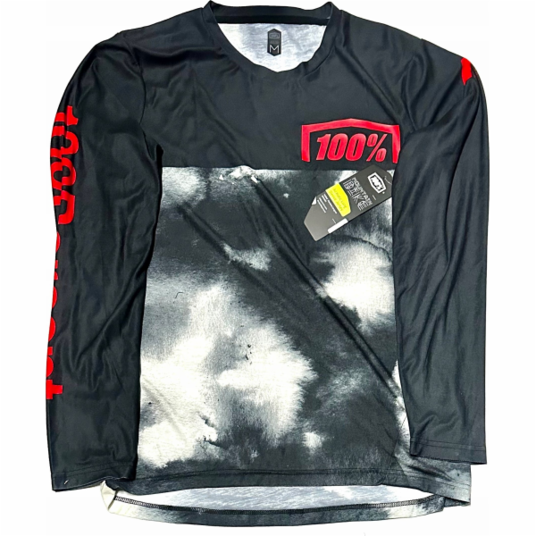 100% Pánské tričko 100% AIRMATIC LE Dlouhý rukáv Black/Gr...
