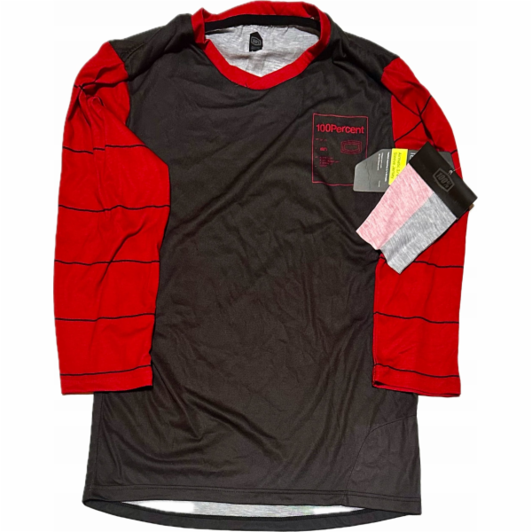 100% Pánské tričko 100% AIRMATIC 3/4 rukáv Black/Dark Red...