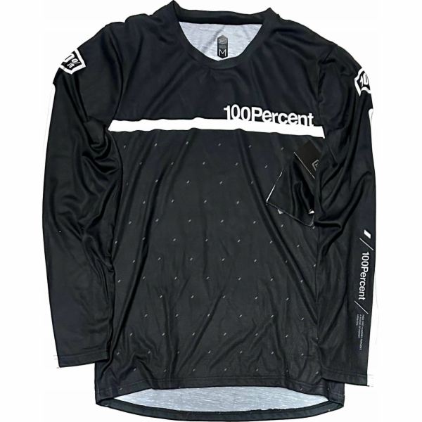 100% Pánské tričko 100% AIRMATIC Jersey dlouhý rukáv Čern...