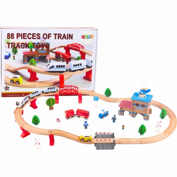 LeanToys Set Vlakové koleje Budovy dřevěných železničních...
