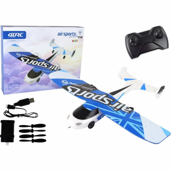 LeanToys R/C Plane 4D-G3 Lights White Blue