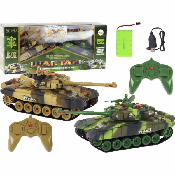 Dálkově ovládané bojové tanky LeanToys Set War Tank RC Ba...