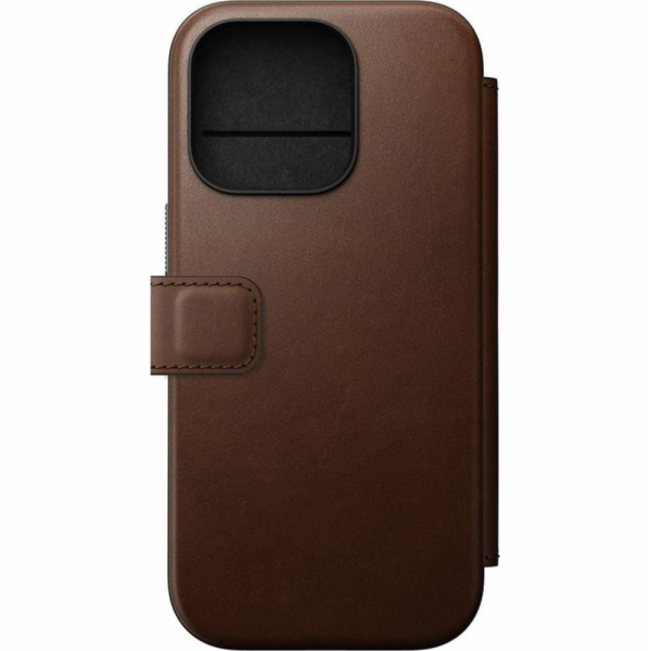 Nomad moderní kožené pouzdro na iPhone 16 Pro hnědé