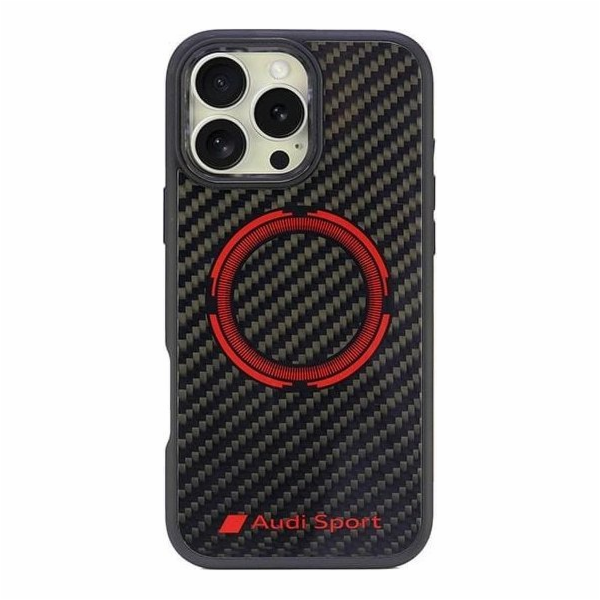 Audi Audi Carbon Fiber Sport Red Circle MagSafe iPhone 16...