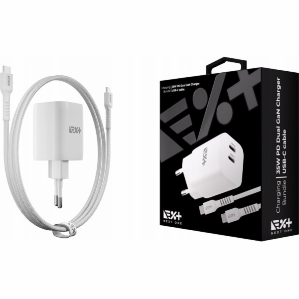 NEXT ONE Nabíječka NEXT ONE Rychlá 35W GaN 2xUSB-C nástěn...