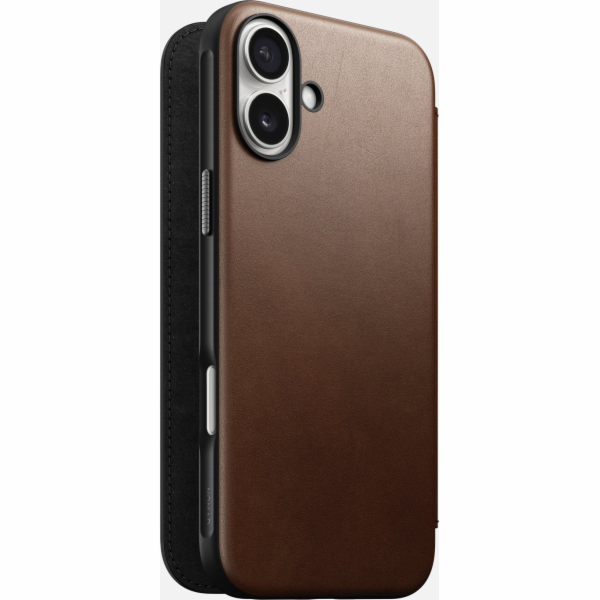 Nomad Nomad Modern Leather Folio, hnědá - iPhone 16 Plus