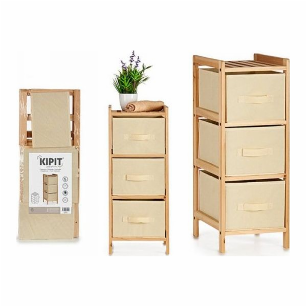 Bigbuy Home Komoda Smetanové dřevo TNT (netkané) (28 x 70...