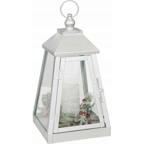 Kovová lucerna Atmosphera s LED svíčkou, 32 x 17 cm