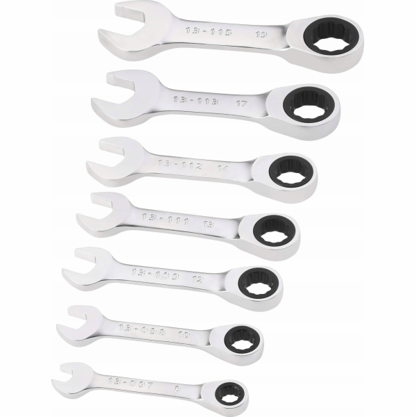 Stanley Ratchet klíče, ploché, krátké, 8-19mm, 7 ks.