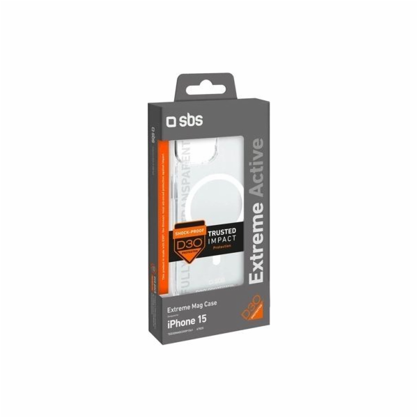 Pouzdro SBS Mobile SBS D3O MagSafe pro iPhone 15 – průhledné