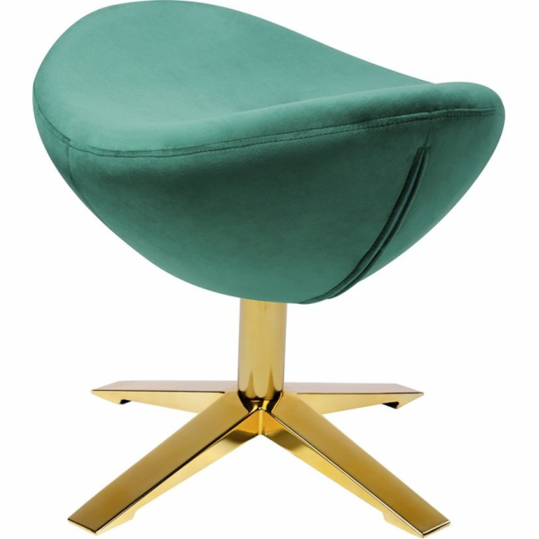 King Home podnožka EGG WIDE VELVET GOLD tmavě zelená