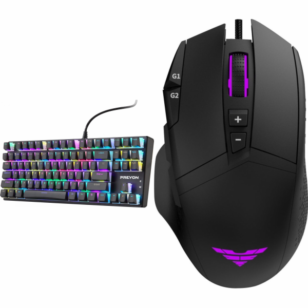 Klávesnice PREYON Red Blitz Claw (PRBC87B) + herní myš Pr...
