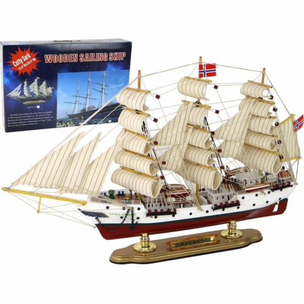 LeanToys Dřevěná loď Sběratelská loď Plachetnice LEAN Toys