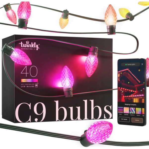Twinkly Twinkly C9 Žárovky Smart LED 40 RGB osvětlení ván...