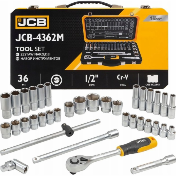 Sada nářadí JCB Sada nářadí 1/2 36 ks. (8-32 mm) (6stranný)