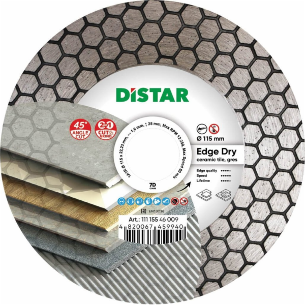 Diamantový řezací kotouč Distar Distar 1A1R 115 Edge Dry