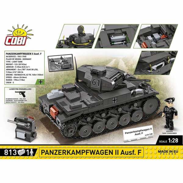 Cobi Klocki Tank Panzerkampfwagen II 813 bloků