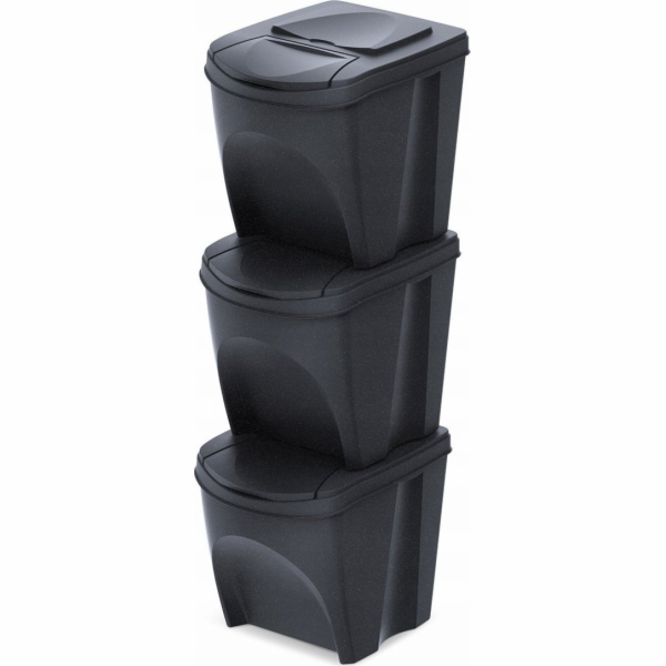 Prosperplast Sada odpadkových košů ECO SET3 Antracit ECO ...