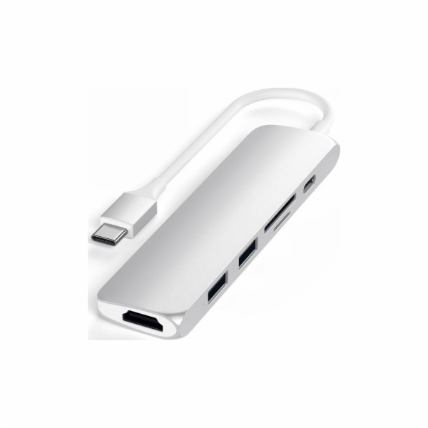 Satechi 6-v-1 USB-C tenký víceportový adaptér – hliníkový...