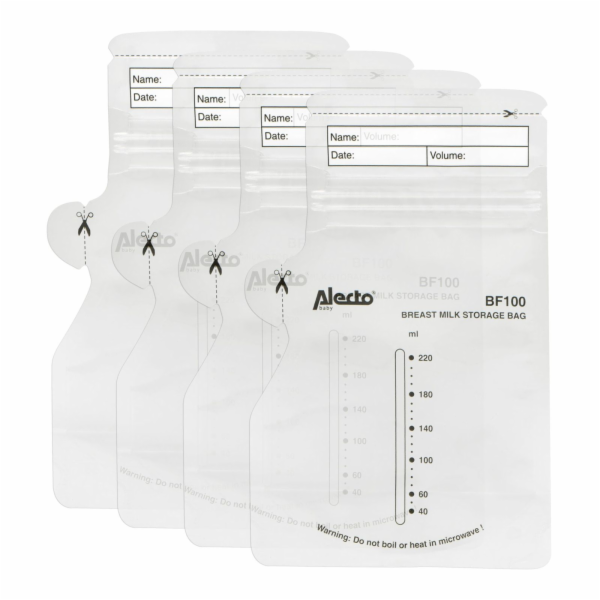 Alecto Aufbewahrungsbeutel für Muttermilch 220 ml, 100 Stck