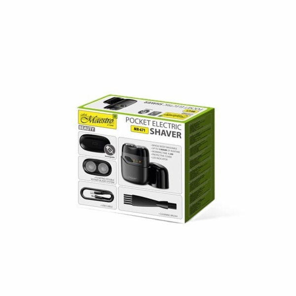 Cestovní elektrický holicí strojek MAESTRO MR-671 USB