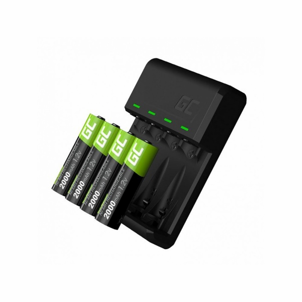 Green Cell Sada nabíječky VitalCharger a 4x dobíjecí bate...