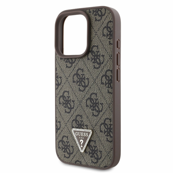Guess PU 4G Strass Triangle Metal Logo Zadní Kryt pro iPh...