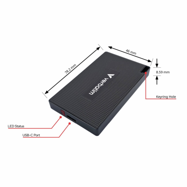 VERBATIM Metal Mini SSD USB 3.2 Gen 2, 1TB černý