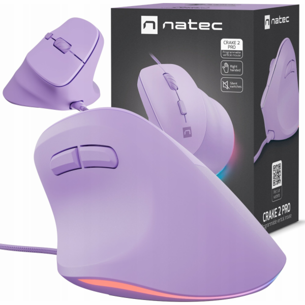 Vertikální myš Natec CRAKE 2 PRO/Vertikální/Optická/Pro p...