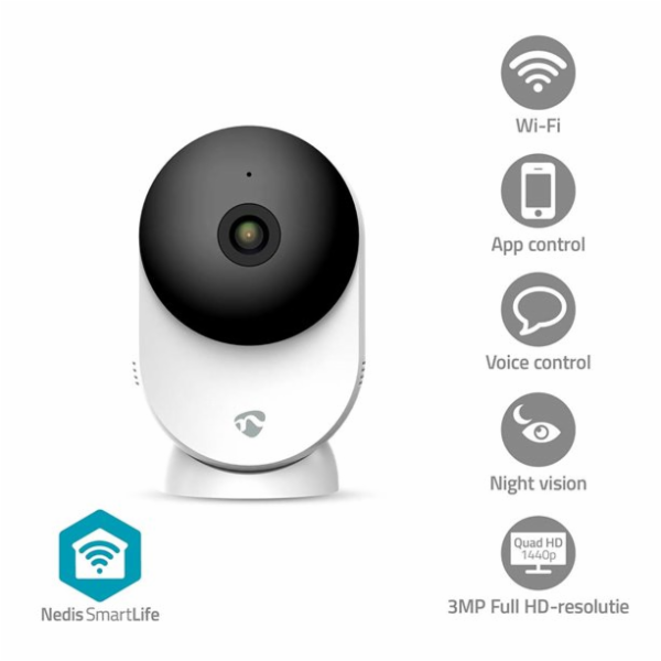 Nedis WIFICI12CWT SmartLife Vnitřní Kamera | Wi-Fi | 3MP ...